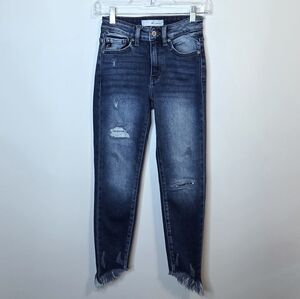 KanCan Cropped Skinny Jeans Raw Hem Style# KC9204D Cut#34569  Size 1/24